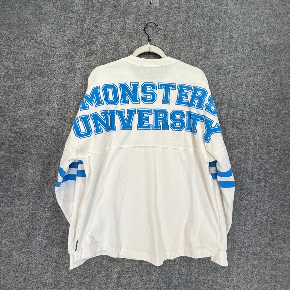 Disney Spirit Jersey Adult Medium White Monsters University Pixar Long Sleeve